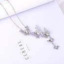 Sweet Butterfly Pendant Necklace Fashion Crystal Clothing Accessories Costumes Jewelry For Women