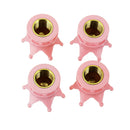 4 Pcs Pink Crown Style Car Tire Air Valve Stems Cover Caps Durable Wheel Rims