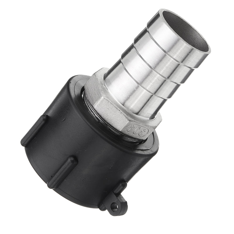 S60x6 IBC Tank Coarse Thread Drain Adapter to 38/45/50/60mm Stainless Steel Hose Outlet Connector Replacement Valve Fitting Parts for Home Garden