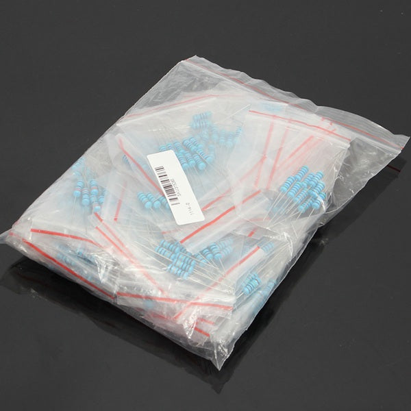 500pcs 50 Value 1Ohm-1M 1W (1 Watt) Metal Film Resistor Assortment Kit