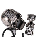 Skull Head Telephone Corded Land Line Flashing Eyes for Home Office Desk Telephone Table Decoration
