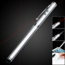 4 In 1 Multifunctional LED Light Touch Screen Capacitor Pen Laser Pointer Handheld Ballpoint Pen Electronic Touch Pen Random Color