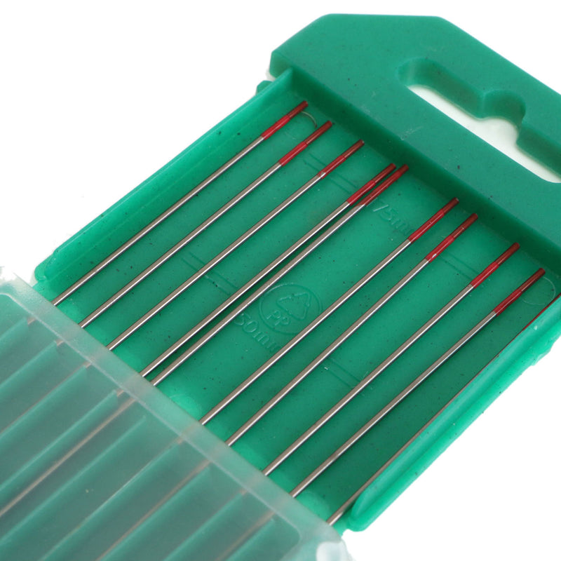 10Pcs 2% Thoriated WT20 Red TIG Welding Tungsten Electrode 0.04inch x 6inch (1.0mmx150mm)