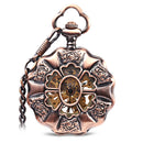 JIJIA JX013 Six Petals Hollow Alloy Chic Mechanical Pocket Watch