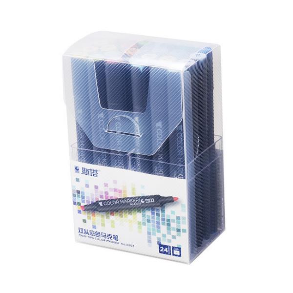 STA 3203 Marker Black Rod White Rod Gel Pen Standard Set 12 24 36 48 60 Box Hand-painted Design