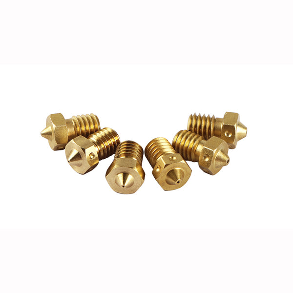 6Pcs Brass V6 Nozzles 1.75mm 0.3/0.35/0.4/0.5/0.6/0.8mm Each Hotend Nozzle for 3D Printer