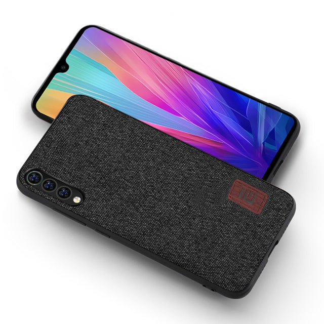 Bakeey Luxury Fabric Splice Soft Silicone Edge Shockproof Protective Case For Xiaomi Mi9 Mi 9 / Xiaomi Mi9 Mi 9 Transparent Edition