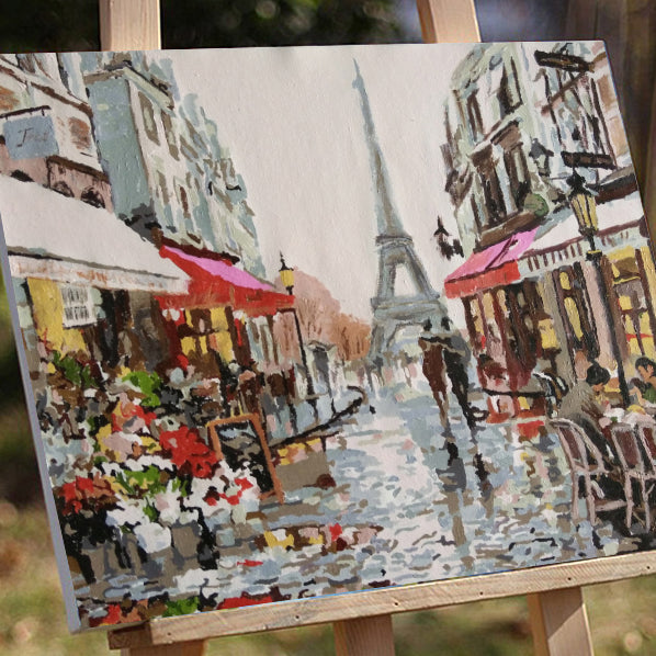 RUOPOTY Paris Street DIY Painting By Numbers Handpainted Canvas Painting Home Wall Art Picture
