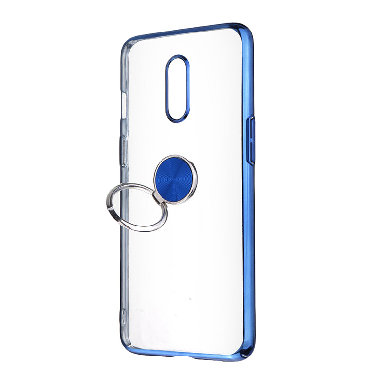 Bakeey Shockproof Plating With Ring Holder Hard PC Back Cover Protective Case for OnePlus 7