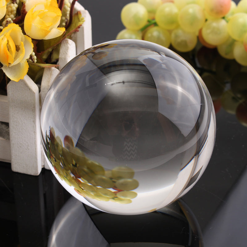 4 Inch Clear Round Glass Artificial Crystal Ball Sphere Decorations Christmas Gift