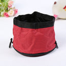 Foldable Oxford Cloth Dog Bowl Travel Outdoors Portable Dog Food Water Feeder Drinker Waterproof Dish Dispenser Zippered Bag