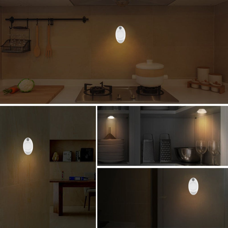 Mini Portable Wireless LED Night Light with Motion Sensor Battery Powered Pocket Wall Lamp Cabinet Stairs Night Lamp