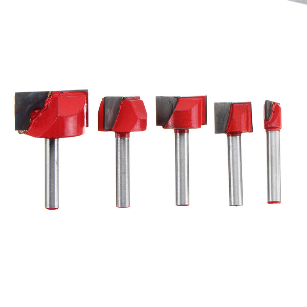 5pcs 6x10/16/22/25/32mm Shank Router Bit Kits Profiling Trimming Wood Joining Cutter