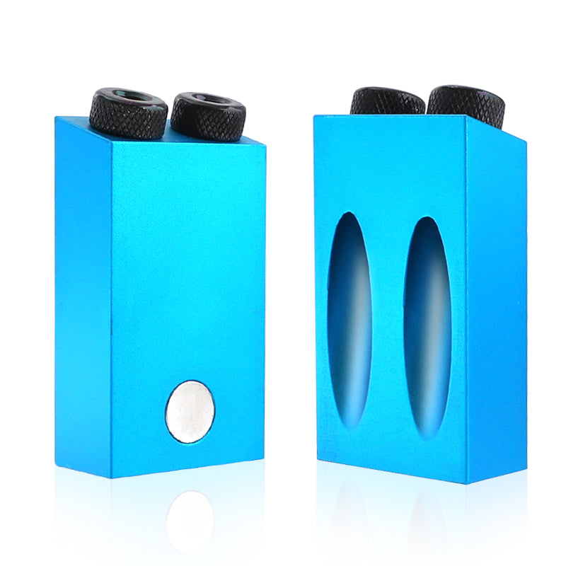 Aluminum Alloy Pocket Hole Jig System with Magnet and Drill Bits Oblique Hole Positioner 6/8/10mm 15 Degree Woodworking Locator Set
