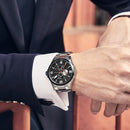 MINI FOCUS MF0199G Army Chronograph Luminous Stainless Steel Waterproof Quartz Watch Men Watch