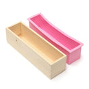 Silicone Loaf Bread Cake Mold Soap Making Mould Biscuit Baking Tool with Wooden Box