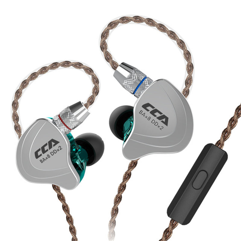 CCA C10 4BA+1DD 3.5mm 4 Balanced Armatured 1 Dynamic In Ear 10 Drive Units Earphone HiFi DJ Monitor Sports Headphone With Mic Detachable Cable
