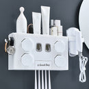 Multifunction Toothbrush Holder Automatic Toothpaste Dispenser Hair Dryer Rack