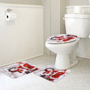 3Pcs/Set Bathroom Non-Slip Christmas Style Bathroom Carpet Rug Toilet Seat Cover Mat Set