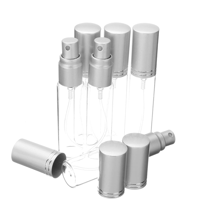 6Pcs 10ml Clear Glass Spray Bottle Portable Travel Empty Cosmetic Packaging Container