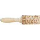 Loskii JM01688 Wooden Christmas Embossed Rolling Pin Dough Stick Baking Pastry Tool New Year Christmas Decoration