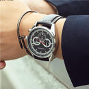 OCHSTIN 6046G Men Quartz Watch Luxury Leather Strap Business Watch