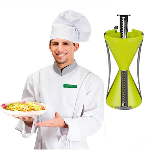 Vegetable Spiral Slicer Peeler Redesigned Handle With 4 Blade Veggie Julienne Slicer Cutter