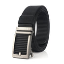 TUSHI 120cm Punch Free Black/Silver Buckle Tactical Belt Quick Release Nylon Waist Belts Casual Belt