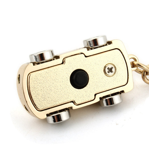 LED Light Mini Car Key Chain Ring Charm Luxury Couple Men Gift