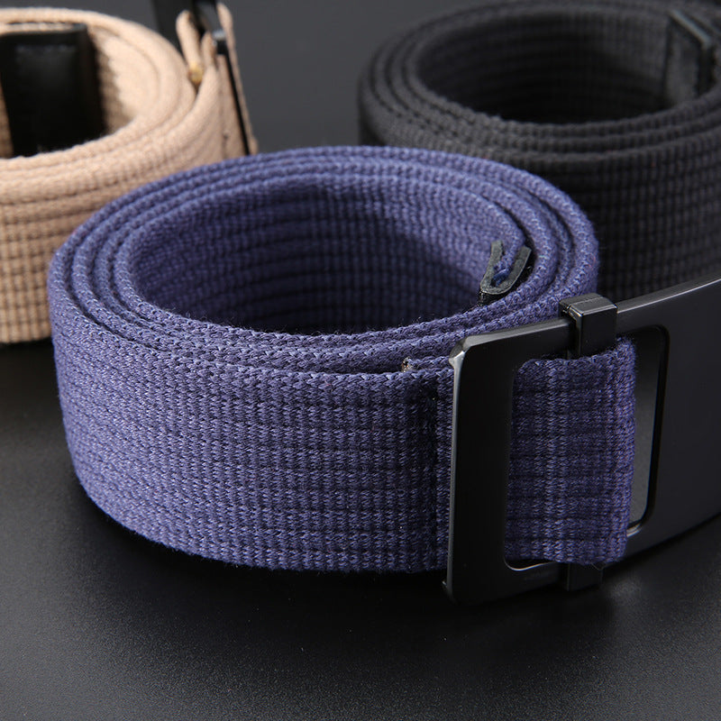 ZANLURE 120cm Adjustable Canvas Tactical Belt Leisure Waist Belts with Zinc Alloy Buckle