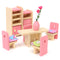 Wooden Doll Set Children Toys Miniature House Family Furniture Kit  Accessories