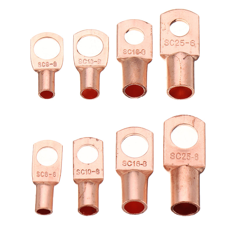 60Pcs SC Bare Terminals lug Tinned Copper Tube Lug Ring Seal Battery Wire Connector Bare Cable Crimped/Soldered Terminal Kit