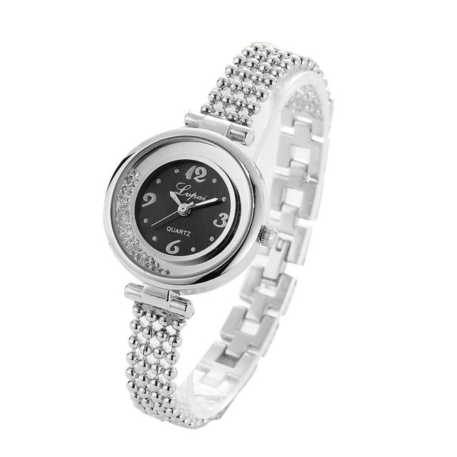 LVPAI P132 Elegant Design Shining Women Bracelet Watch Rhinestone Quartz Watch