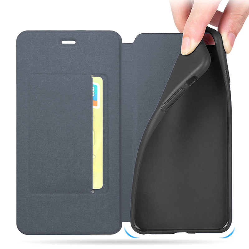 For Xiaomi Redmi 8A Case Bakeey Flip with Stand Card Slot Full Body Brushed Leather Shockproof Soft Protective Case