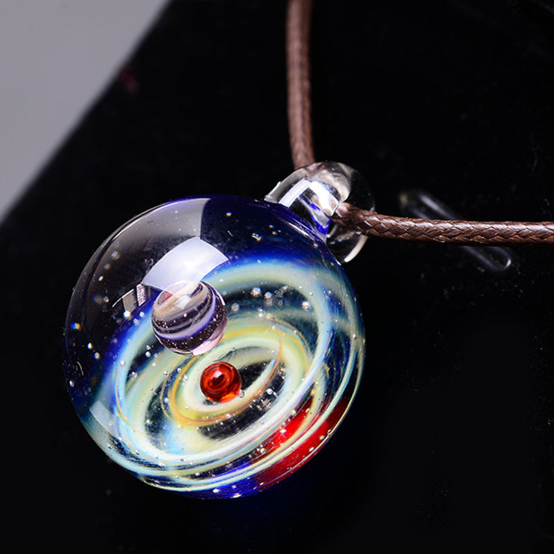 Cosmic Glass Starry Sky Glass Pendant  Men And Women
