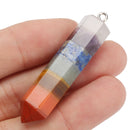 7 Chakra Healing Wand Layered Crystal Faceted Stick Healing Balancing Pendants