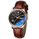 SANDA 213 Classic Men Leather Band Watch Luminous Display Business Style Quartz Watch