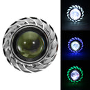 Double Color Round 8000K 30W High/Low Beam LED Headlights For Motorcycle Angel Eyes Devil Eye Light