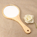 Lucky Fine Hand-Held Solid Wood Mirror Portable Retro Makeup Mirrors Beauty Supplies Mirror