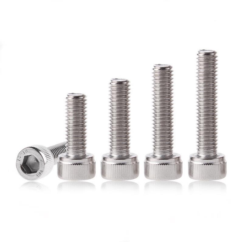 Suleve M3SH10 50Pcs M3 304 Stainless Steel 10-20mm Hex Socket Cap Head Screw Bolts Nut Optional Length