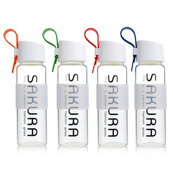 REMAX Sakura 490ml Glass Bottle Simple Portable Creative Water Cups Outdoor Bottle