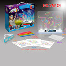 3D Magic Transparent Drawing Board Flash Stereo Color Painting Writing Tablet with Pen Brush Children Clipboard Gift Set