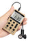 Retekess V-112 Gold Portable AM FM Stereo Radio with Earphones Pocket Digital Battery Operated Radio