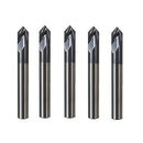 Drillpro 5pcs 6mm 90 Degree Chamfer Mill 2 Flutes HRC45 Carbide End Milling Cutter