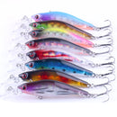 ZANLURE 8pcs 8cm Floating Wobblers Minnow Fishing Lures Crankbaits Hooks Bass Tackle