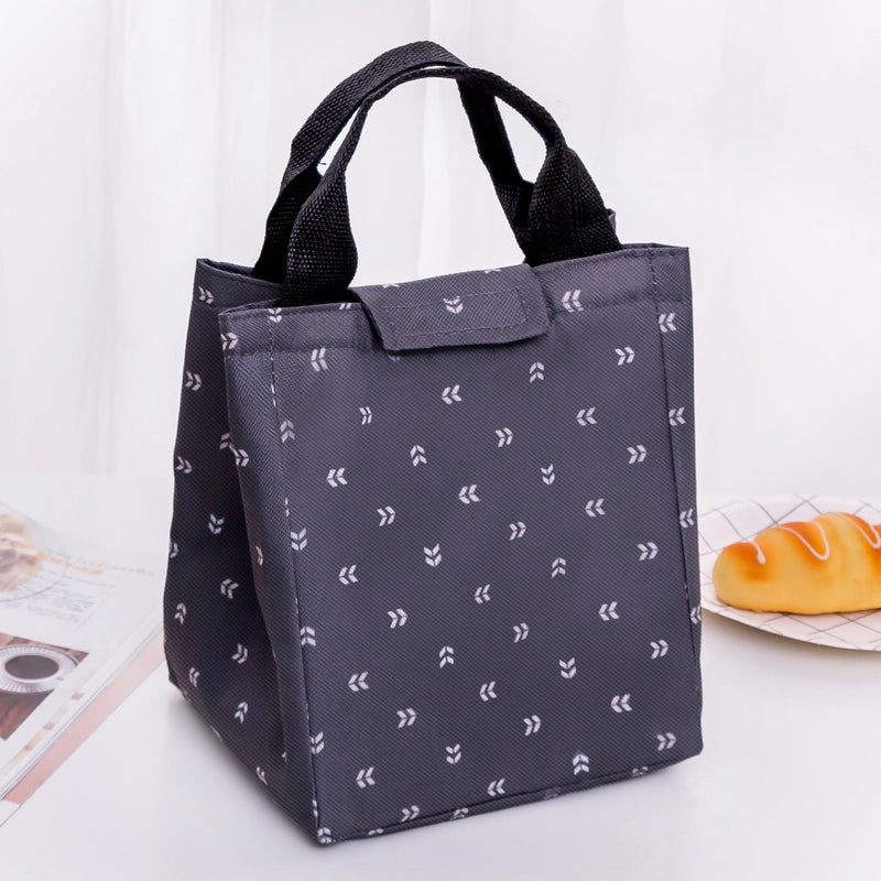 New Portable Lunch Bag Small Leaf Insulation Package Family Picnic Cold Ice Cooler Canvas Hand Bag
