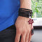 Trendy Black Sandalwood Buddhist Buddha Multilayer Beads Weaving Bracelet Necklace for Men