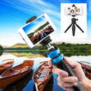 Mini Multi-angle Rotation Handheld Selfie Stick Tripod for Sports Camera Tabletop Smartphones With Phone Clip