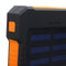 LED Compass Waterproof 6000mAh 2 USB Portable Solar Battery Charger Solar Power Bank Climbing Hook