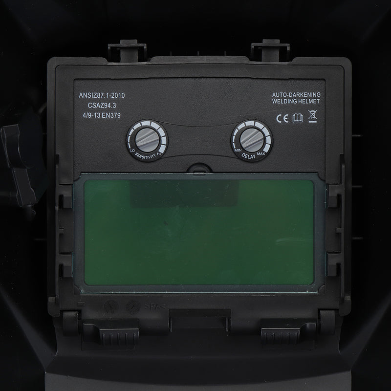 Solar Powered Auto-Darkening Welding Helmet Black Hawk Grinding TIG Welder Mask